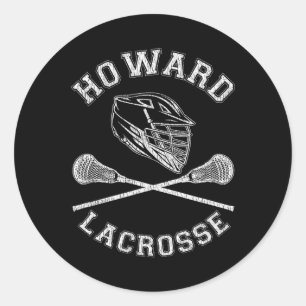 Sticker Rond Howard Lacrosse Vintage déshabillée Retro Lax