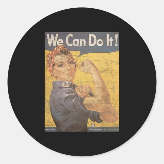 Sticker Rond Howard Miller Nous pouvons le faire Rosie Riveter (Devant)
