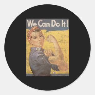 Sticker Rond Howard Miller Nous pouvons le faire Rosie Riveter