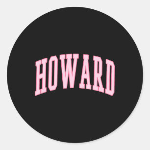 Sticker Rond Howard Vintage Preppy Varsity Pink Sports