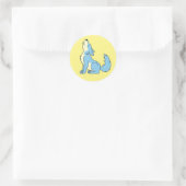 Sticker Rond Howling Baby Blue Wolf (Sac)