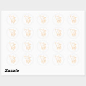 Sticker Rond Howling Coyote (Feuille)