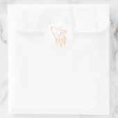 Sticker Rond Howling Coyote (Sac)