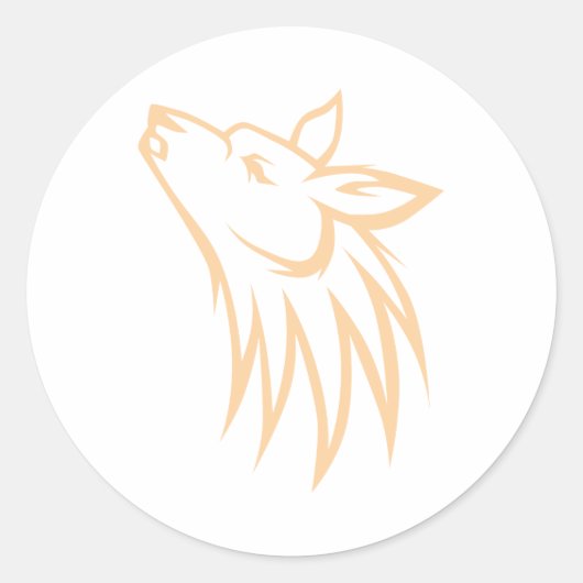 Sticker Rond Howling Coyote (Devant)