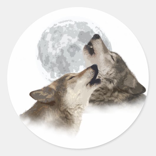 Sticker Rond Howling de minuit (Devant)
