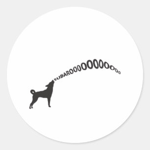 Sticker Rond Howling Subaru Chien