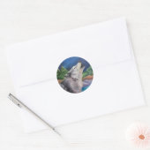 Sticker Rond Howling Wolf (Enveloppe)