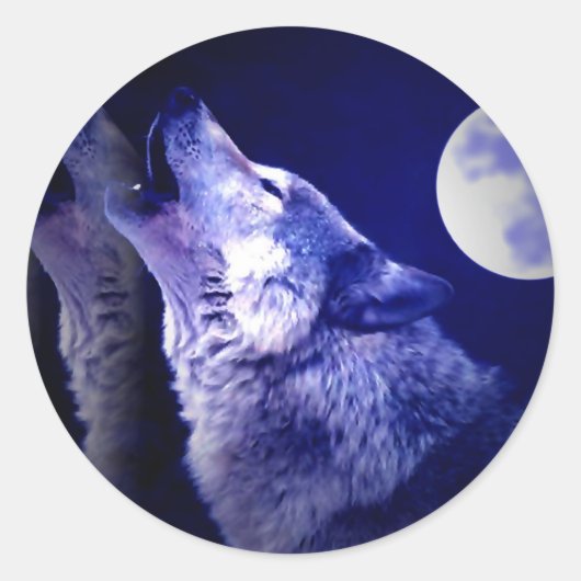 Sticker Rond Howling Wolf (Devant)