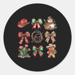 Sticker Rond Howy Christmas Coquette Bow Snowman Gingerbread C