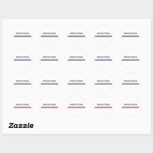 Sticker Rond Hrvatska Lines (Feuille)