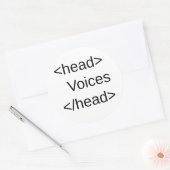 Sticker Rond HTML-Voix dans mon</head> (Enveloppe)