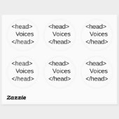Sticker Rond HTML-Voix dans mon</head> (Feuille)