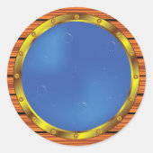 Sticker Rond Hublot de navire nautique avec eau bleue (Devant)