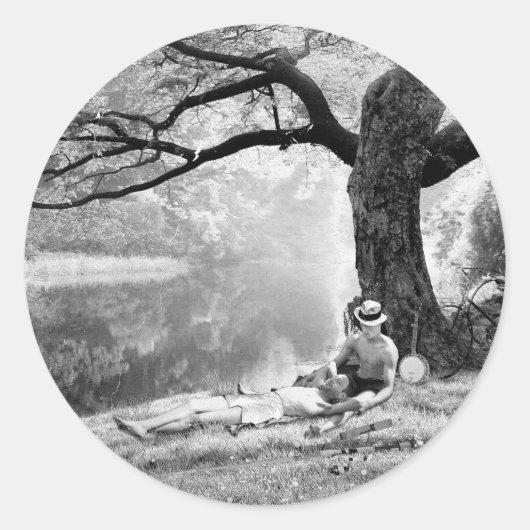 Sticker Rond Huckleberry & Tom (Devant)