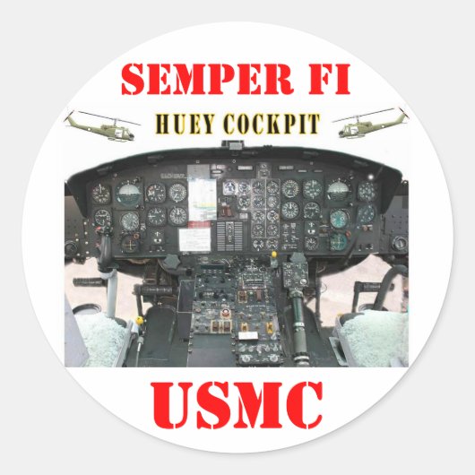 STICKER ROND HUEY COCKPIT (Devant)