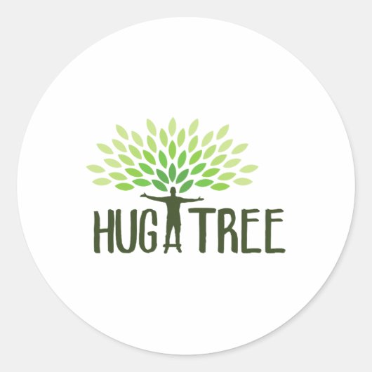 Sticker Rond Hug A Tree - Jour des terres Hugger Tree Save Eart (Devant)