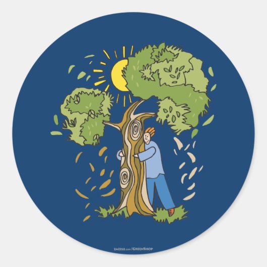 Sticker Rond Hugger d'arbre (Devant)