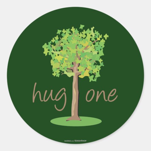 Sticker Rond Hugger d'arbre (Devant)