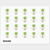 Sticker Rond Hugger d'arbre (Feuille)