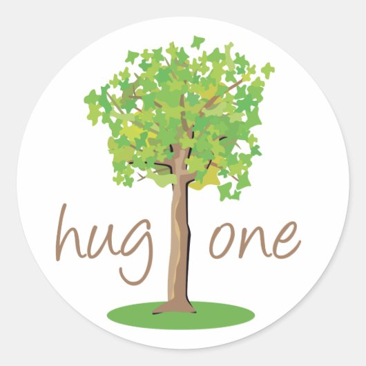 Sticker Rond Hugger d'arbre (Devant)