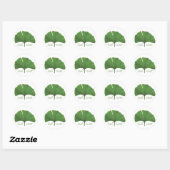 Sticker Rond Hugger de l'arbre de la feuille (Feuille)