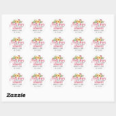 Sticker Rond Hugs and Kisses from New Mr and Mrs Mariage (Feuille)