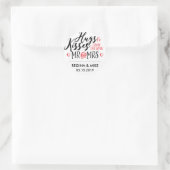 Sticker Rond Hugs and Kisses New Mr and Mrs Love and Heart (Sac)