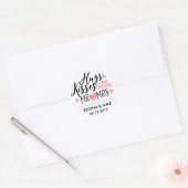 Sticker Rond Hugs and Kisses New Mr and Mrs Love and Heart (Enveloppe)