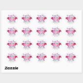 Sticker Rond Hugs Baisers Du Nouveau M. Mme Flower Mariage (Feuille)