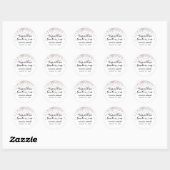 Sticker Rond Hugs et baisers de Mr & Mrs Rose Gold Confetti (Feuille)