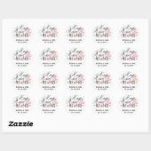 Sticker Rond Hugs Kisses New Mr Mme Hand Lettering Calligraphy (Feuille)