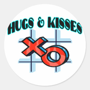 Sticker Rond Hugues Et Baisers XO