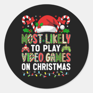Sticker Rond Hugvyn Christmas Les Plus Probables Pour Jouer À D