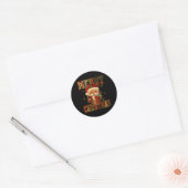 Sticker Rond Hugvyn Christmas Santa Claus Patchwork Joyeux Chri (Enveloppe)