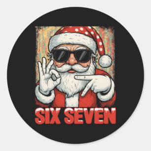 Sticker Rond Hugvyn Drôle Six Sept Meme Noël Cool Santa S