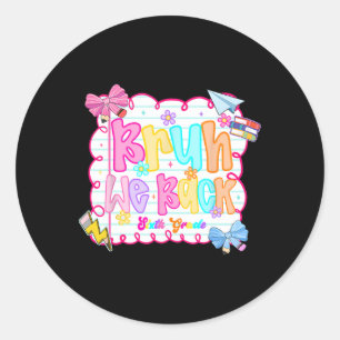 Sticker Rond Hugvyn Retour À L'École Bruh Nous Retour Thé De Si