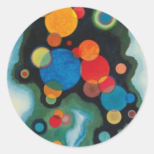 Sticker Rond Huile Abstraite de Kandinsky Deepened Impulse sur