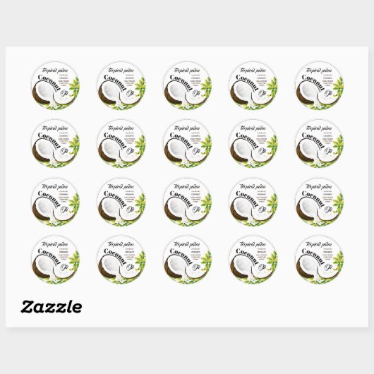 Sticker Rond Huile de coco (Feuille)