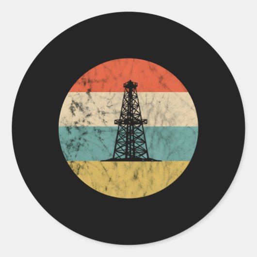 Sticker Rond Huile de forage Huile de forage Huile de forage (Devant)