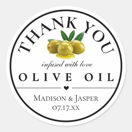 Sticker Rond Huile d'olive Merci Cadeau (Devant)