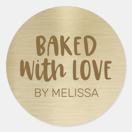 Sticker Rond Huile d'or cuite au baguette d'amour (Devant)