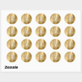 Sticker Rond Huile d'or trois lettres Monogramme (Feuille)