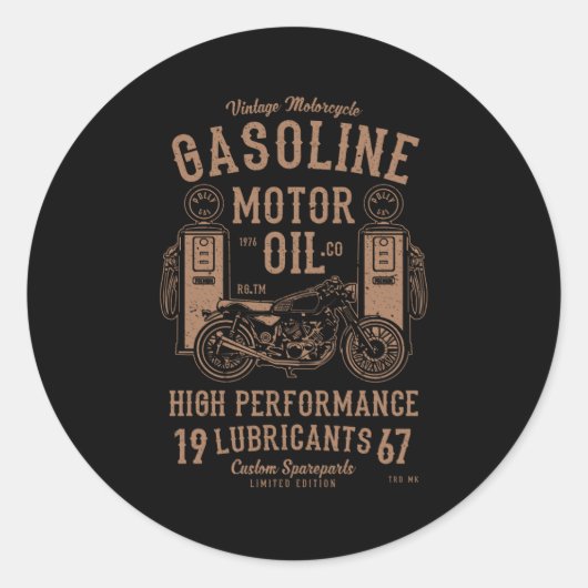 Sticker Rond Huile moteur essence (Devant)