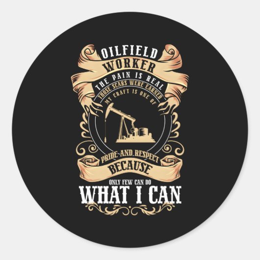 Sticker Rond Huile Puits oléagineux Ordures de champs d'huile o (Devant)