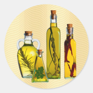 Sticker Rond Huiles de cuisine