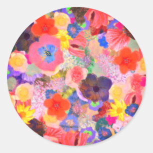 Sticker Rond Huiles de fleurs