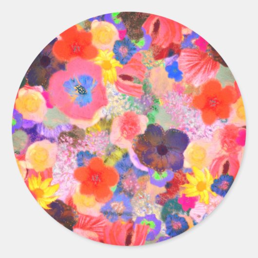 Sticker Rond Huiles de fleurs (Devant)