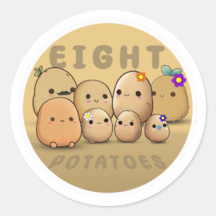 Sticker Rond Huit pommes de terre