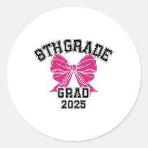 Sticker Rond Huitième 8e année 2025 Coquette Middle School
