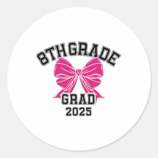 Sticker Rond Huitième 8e année 2025 Coquette Middle School (Devant)